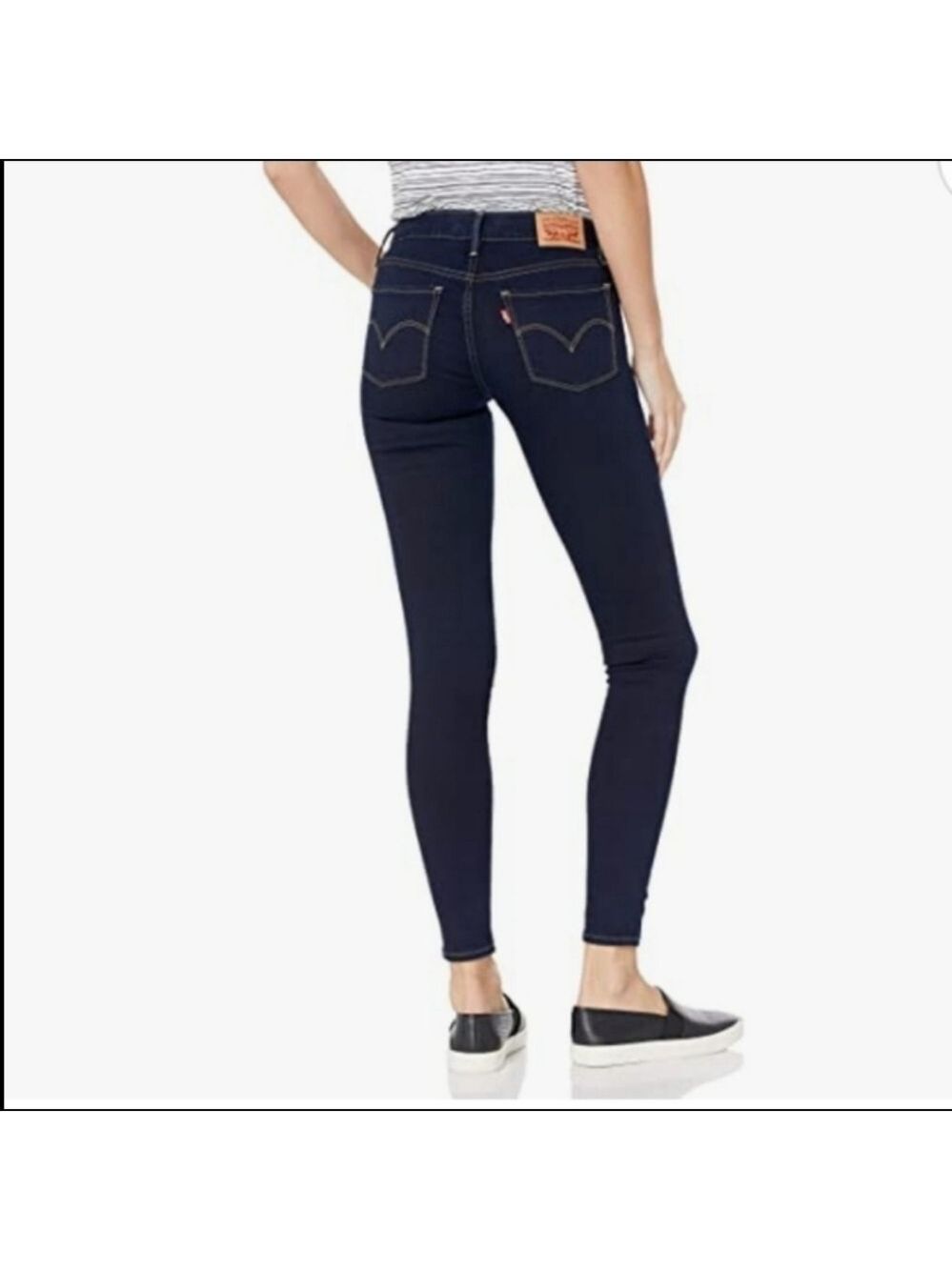 Levi's 710 Super Skinny Jeans Mid Rise Dark Wash Stretch Denim Size 27